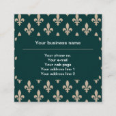 （紋章の）フラ・ダ・リパターフランスのン王室の、クリーム、緑 スクエア名刺 (正面)