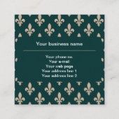 （紋章の）フラ・ダ・リパターフランスのン王室の、クリーム、緑 スクエア名刺 (正面)