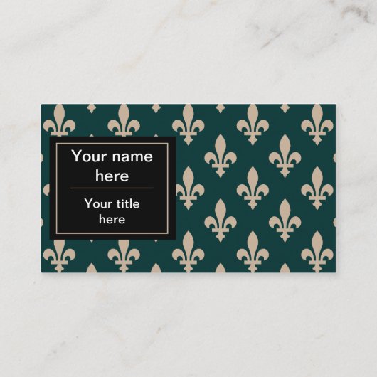 (紋章の)フラ・ダ・リパターフランスのン王室の、クリーム、緑 名刺 (裏面)