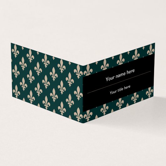 (紋章の)フラ・ダ・リパターフランスのン王室の、クリーム、緑 名刺 (外部)