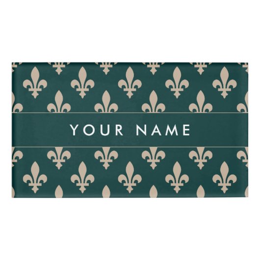 (紋章の)フラ・ダ・リパターフランスのン王室の、クリーム、緑 名札 (正面)