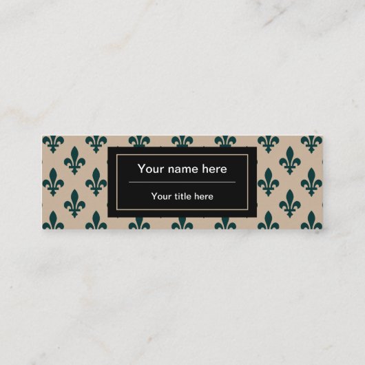 (紋章の)フラ・ダ・リパターフランスのン王室の、緑 スキニー名刺 (裏面)