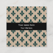 (紋章の)フラ・ダ・リパターフランスのン王室の、緑 スクエア名刺 (裏面)