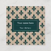 （紋章の）フラ・ダ・リパターフランスのン王室の、緑 スクエア名刺 (裏面)