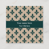 （紋章の）フラ・ダ・リパターフランスのン王室の、緑 スクエア名刺 (裏面)