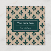 （紋章の）フラ・ダ・リパターフランスのン王室の、緑 スクエア名刺 (裏面)