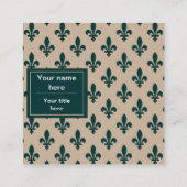 （紋章の）フラ・ダ・リパターフランスのン王室の、緑 スクエア名刺 (裏面)