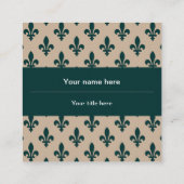 （紋章の）フラ・ダ・リパターフランスのン王室の、緑 スクエア名刺 (裏面)