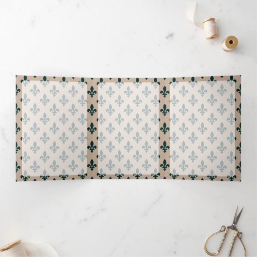 （紋章の）フラ・ダ・リパターフランスのン王室の、緑 三つ折りカード (内部)