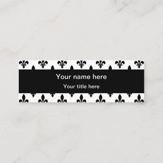 (紋章の)フラ・ダ・リパターフランスのン王室の,, Black スキニー名刺 (裏面)