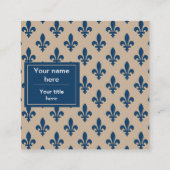 （紋章の）フラ・ダ・リパターフランスのン王室の,, Navy Blue スクエア名刺 (裏面)