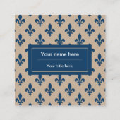 （紋章の）フラ・ダ・リパターフランスのン王室の,, Navy Blue スクエア名刺 (裏面)