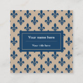 （紋章の）フラ・ダ・リパターフランスのン王室の,, Navy Blue スクエア名刺 (裏面)