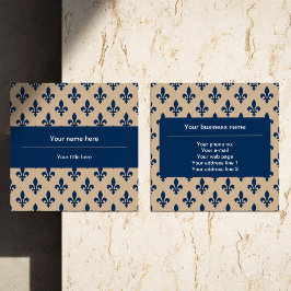 （紋章の）フラ・ダ・リパターフランスのン王室の,, Navy Blue スクエア名刺