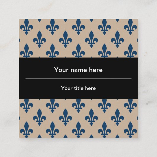 (紋章の)フラ・ダ・リパターフランスのン王室の,, Navy Blue スクエア名刺 (裏面)