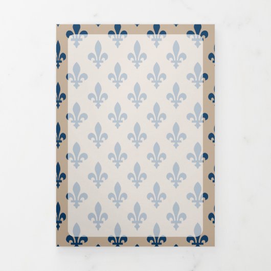 (紋章の)フラ・ダ・リパターフランスのン王室の,, Navy Blue 三つ折りカード (カバー)