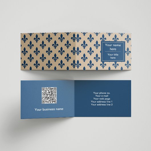 （紋章の）フラ・ダ・リパターフランスのン王室の,, Navy Blue 名刺