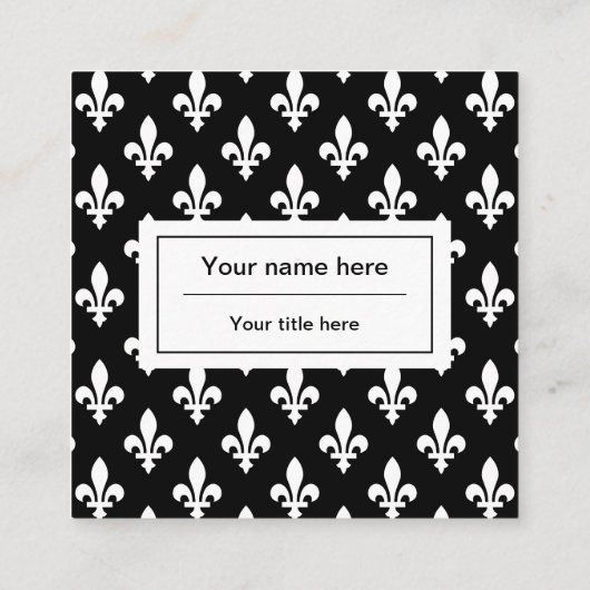 (紋章の)フラ・ダ・リパターフランスのン王室の,, White スクエア名刺 (裏面)