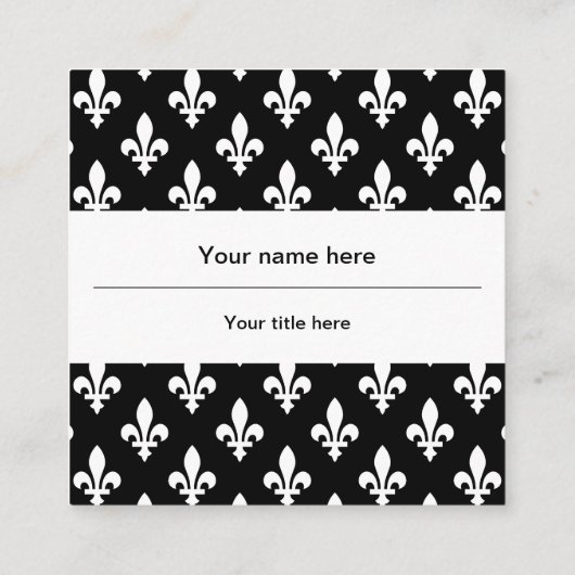 (紋章の)フラ・ダ・リパターフランスのン王室の,, White スクエア名刺 (裏面)