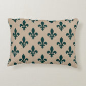 （紋章の）フラ・ダ・リパター王室のンフランスの、クリームに緑 アクセントクッション (裏面)