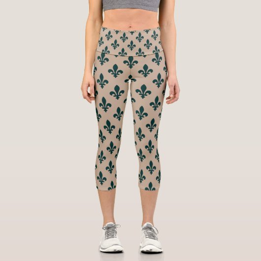 （紋章の）フラ・ダ・リパター王室のンフランスの、クリームに緑 カプリレギンス (正面)