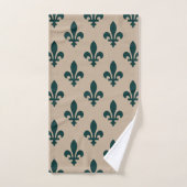 （紋章の）フラ・ダ・リパター王室のンフランスの、クリームに緑 バスタオルセット (ハンドタオル)