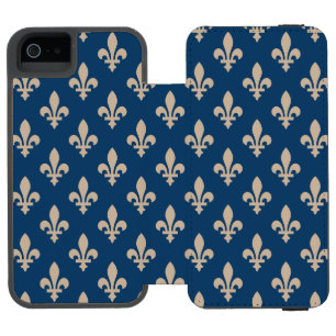 (紋章の)フラ・ダ・リパター王室のンフランスの、クリーム(青) iPhone SE/5/5sウォレットケース