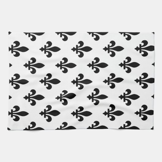 (紋章の)フラ・ダ・リパター王室のン、白フランスの色(黒) キッチンタオル (横)