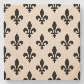 （紋章の）フラ・ダ・リパター王室のン、白フランスの色（黒） ストーンコースター (正面)