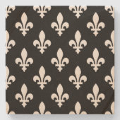 （紋章の）フラ・ダ・リパター王室のン、白（黒） ストーンコースター (正面)