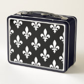 （紋章の）フラ・ダ・リパター王室のン、白（黒） メタルランチボックス (裏面)