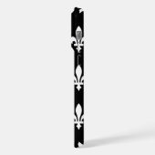 （紋章の）フラ・ダ・リパター王室のン、白（黒） iPhoneケース (左側面)