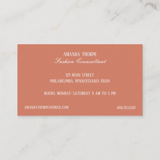 (紋章の)フラ・ダ・リファッションブティック 名刺 (裏面)