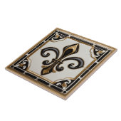 （紋章の）フラ・ダ・リフェイクレリーフ、 浮き彫り白黒及び金ゴールド タイル (側面)