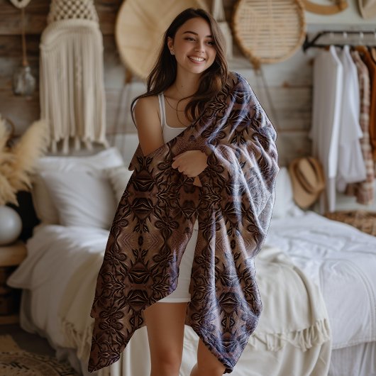 （紋章の）フラ・ダ・リフェイク型皮革パターン フリースブランケット