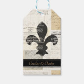 （紋章の）フラ・ダ・リフランスのヴィンテージ結婚ギフトラベル ギフトタグ (正面)