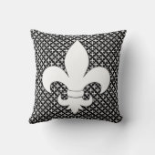 (紋章の)フラ・ダ・リフランスの白黒パターン クッション (裏面)