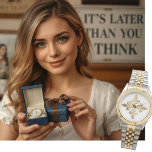 （紋章の）フラ・ダ・リフランスの金ゴールドヴィンテージパリクラス 腕時計<br><div class="desc">ヴィンテージフランスのデザインの中心に十字形を形成する4つの金ゴールド（紋章の）フラ・ダ・リ花。</div>