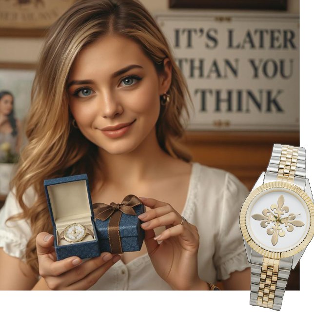 （紋章の）フラ・ダ・リフランスの金ゴールドヴィンテージパリクラス 腕時計 (クリエイターアップロード済み)