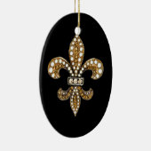 （紋章の）フラ・ダ・リフロアニューオーリンズカスタマイズ金ゴールド セラミックオーナメント (右)