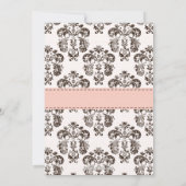 (紋章の)フラ・ダ・リブライダルシャワー招待状ピンクブラウン 招待状 (裏面)