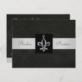 (紋章の)フラ・ダ・リブラックレザー日付はがきを保存 案内ポストカード (正面/裏面)