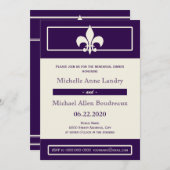 (紋章の)フラ・ダ・リポスタースタイルリハーサルディナー 招待状 (正面/裏面)