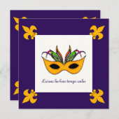(紋章の)フラ・ダ・リマスクMardi Grasパーティー 招待状 (正面/裏面)