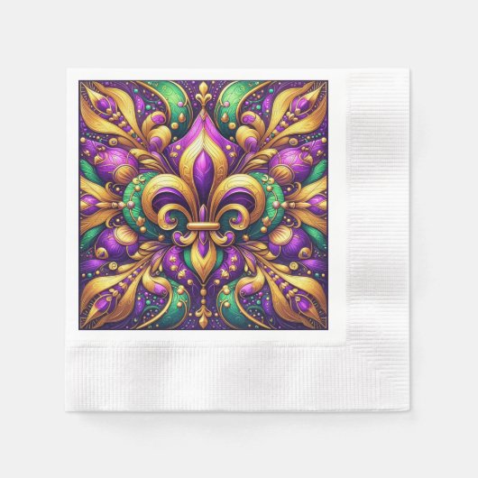 （紋章の）フラ・ダ・リマルディグラ 縁ありカクテルナプキン (正面)