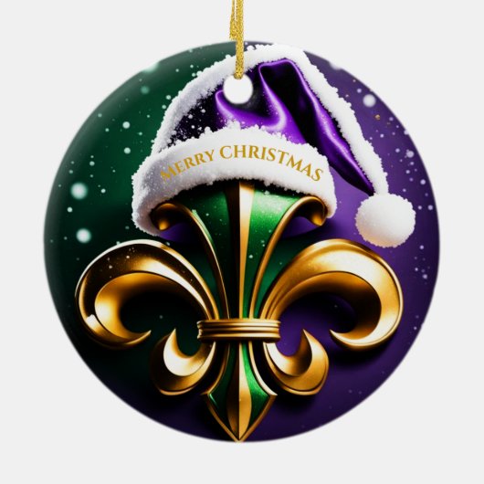 (紋章の)フラ・ダ・リメリークリスマスデザイン セラミックオーナメント (裏面)