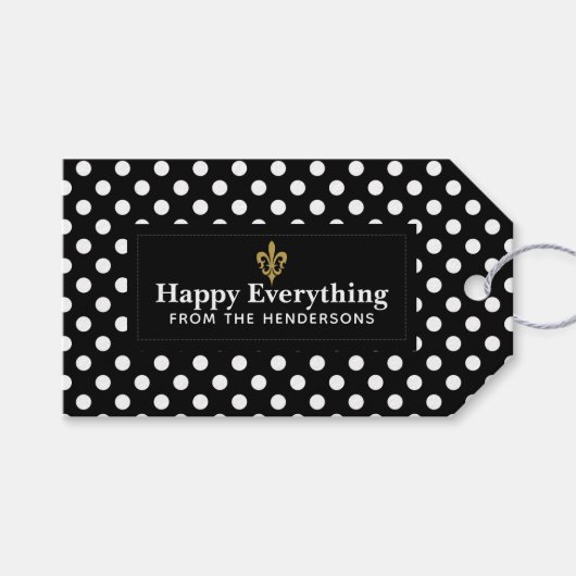 （紋章の）フラ・ダ・リラベル(白水玉模様) ギフトタグ (正面(横))