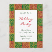 (紋章の)フラ・ダ・リレッドグリーンカスタム招待状 ポストカード (正面)