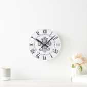 （紋章の）フラ・ダ・リローマ数字 ラウンド壁時計 (ホーム)