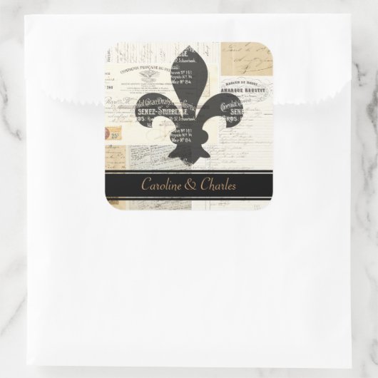 （紋章の）フラ・ダ・リヴィンテージフランスの結婚式用シール スクエアシール (バッグ)